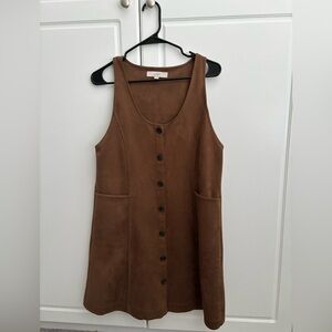 LOFT Brown Sleeveless Winter Mini Dress